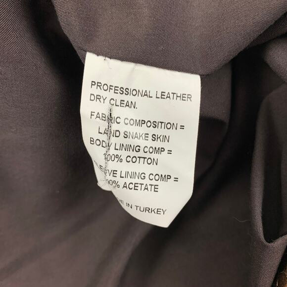 MULBERRY Size 6 Gold Leather Metallic Snake Skin Buttoned Jacket - Picture 5 of 6